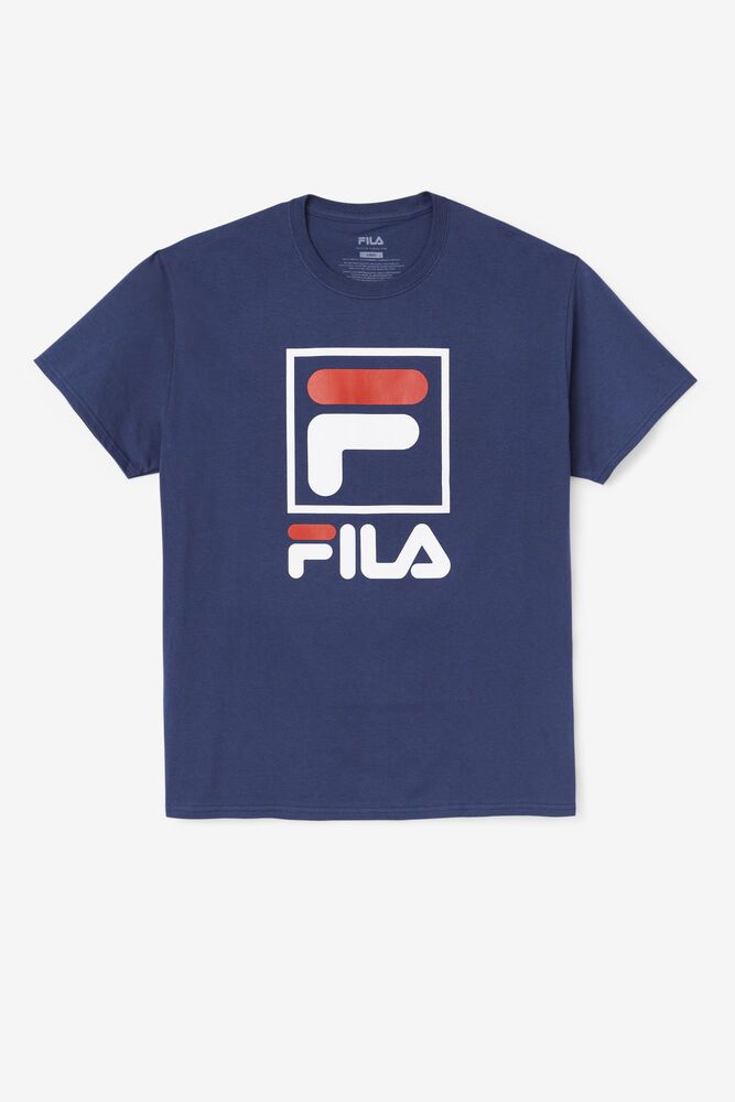 Fila Miesten Paidat Stacked Laivastonsininen - CXMV-52978